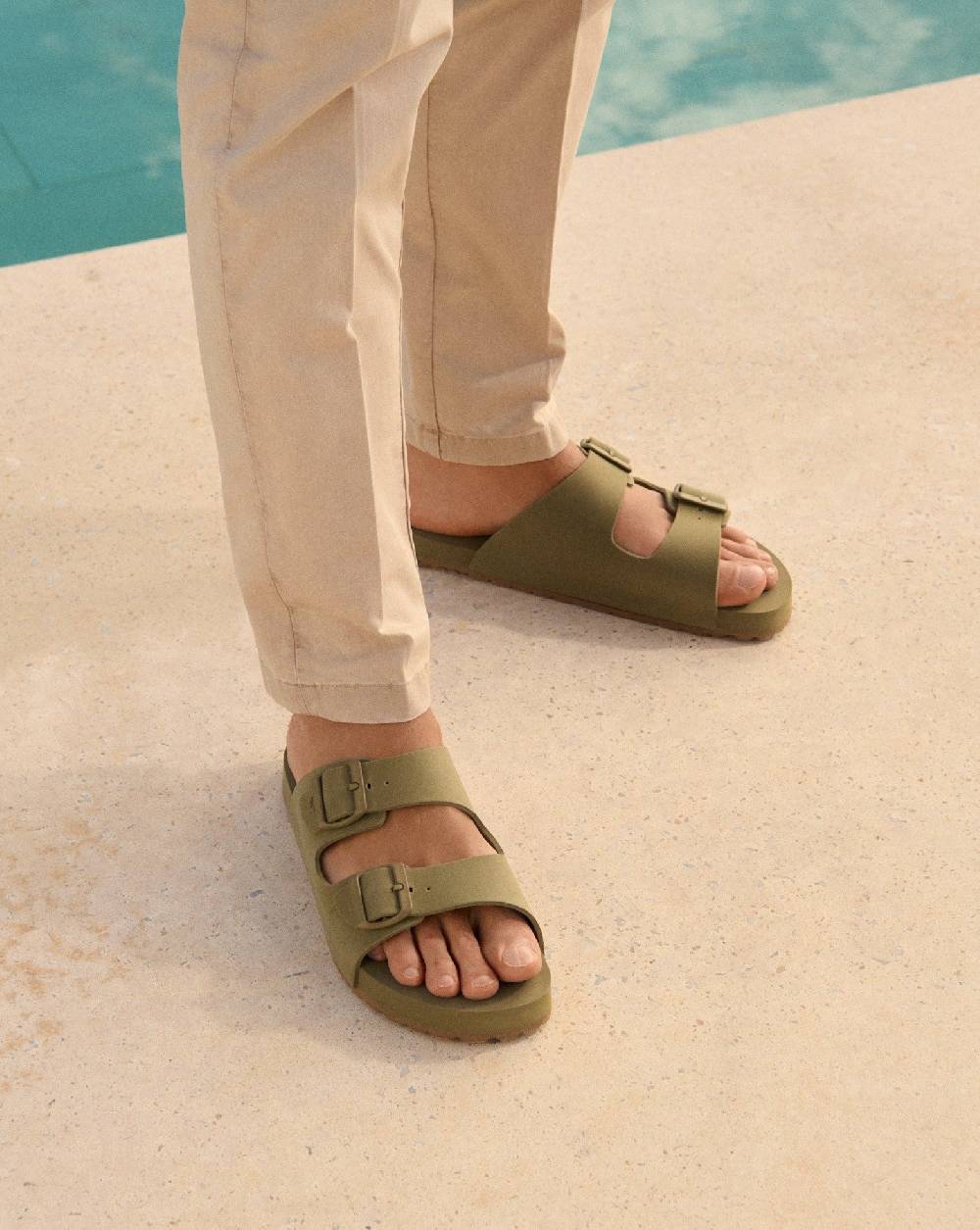 Manebí Eva Swim Sandals - Honolulu Kaki Green Fino Al -60%