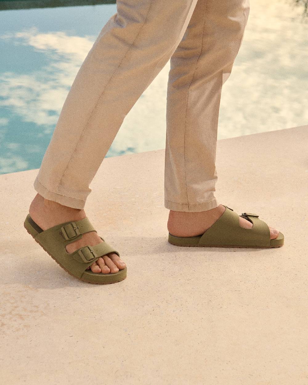 Manebí Eva Swim Sandals - Honolulu Kaki Green Fino Al -60%