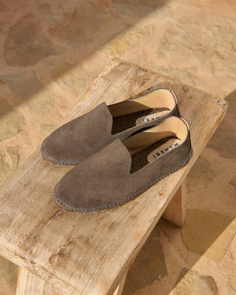 Manebí Espadrillas flat in pelle scamosciata - Hamptons - Carbon Grey ton sur ton Novità
