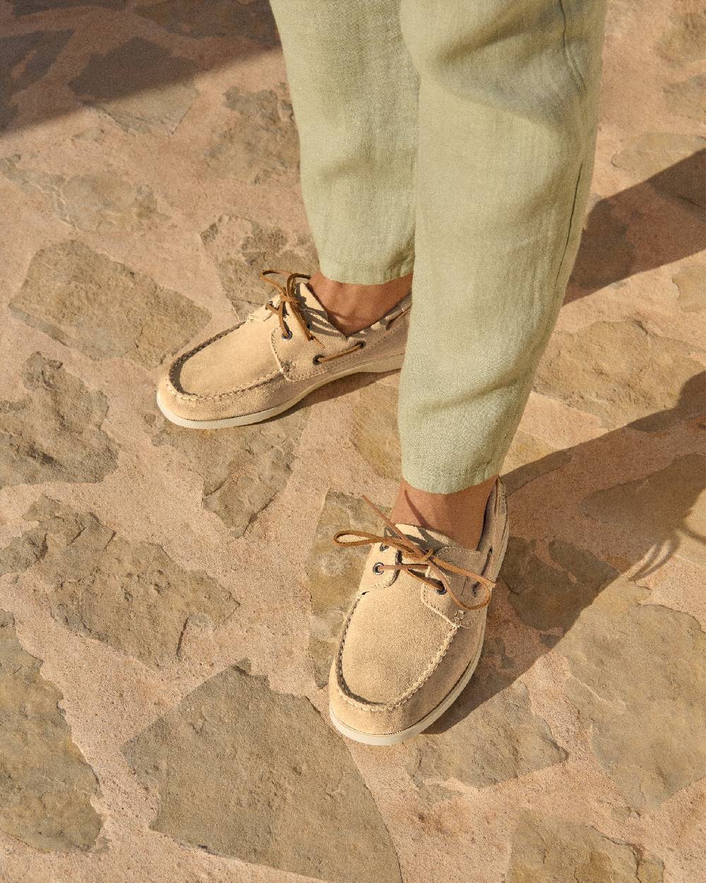Manebí Suede Boat-Shoes - Hamptons Champagne Beige Presa