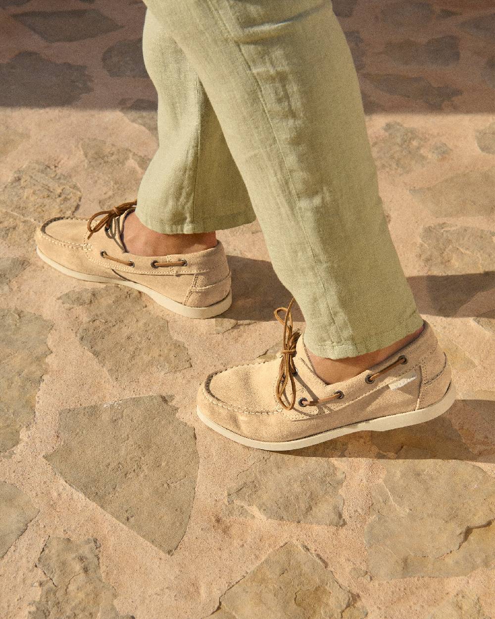 Manebí Suede Boat-Shoes - Hamptons Champagne Beige Presa