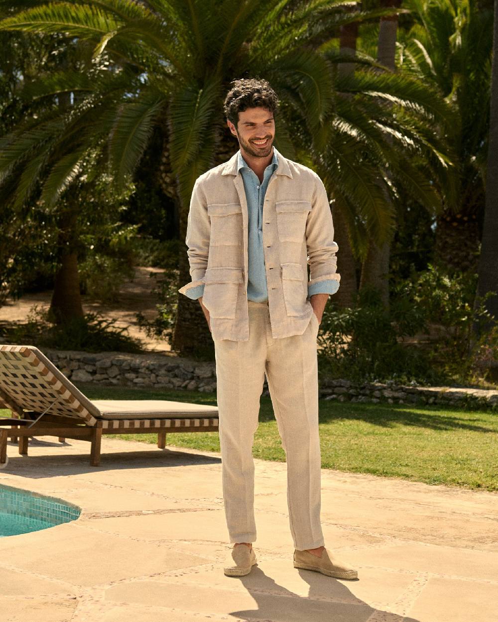 Manebí Irish Linen Savana Jacket - Kaki Beige Outlet