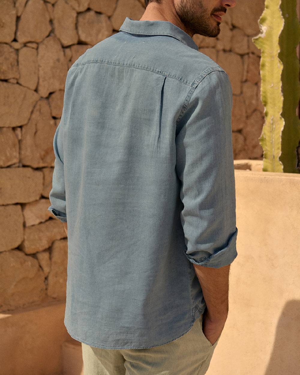 Manebí Lenim: Linen Denim|Nassau Polo Shirt Saldi