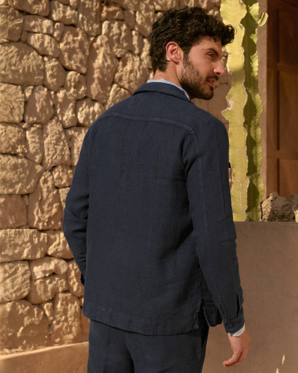 Manebí Irish Linen Savana Jacket - Night Blue Vendita Calda
