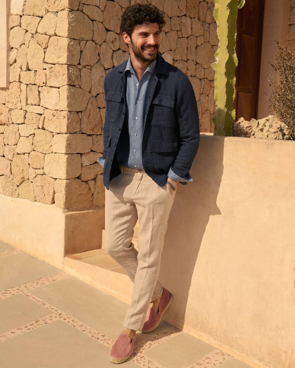 Manebí Irish Linen Savana Jacket - Night Blue Vendita Calda
