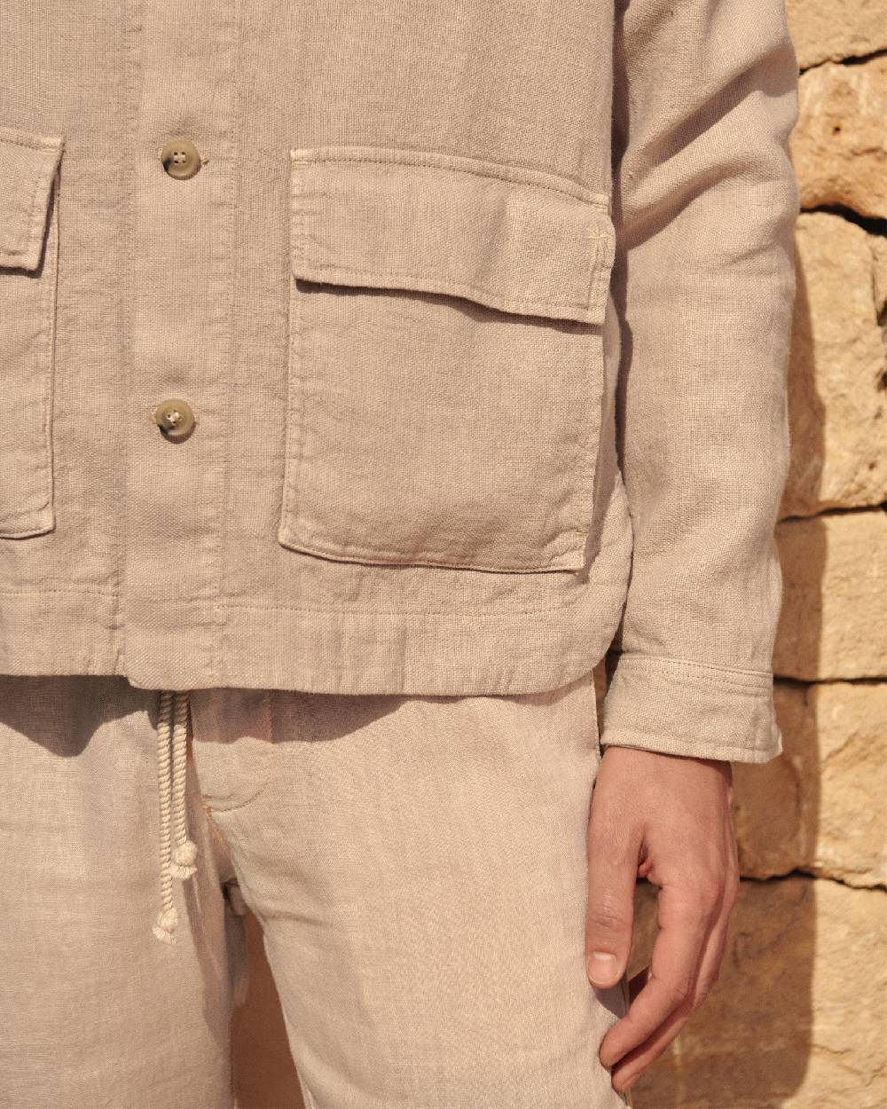 Manebí Linen Sahara Over Jacket - Kaki Beige I Più Venduti