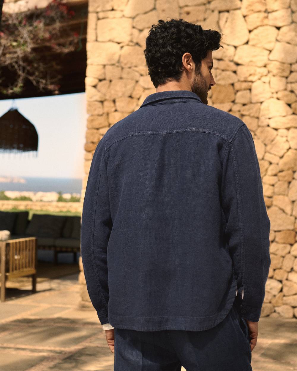 Manebí Linen Sahara Over Jacket - Night Blue In Saldo