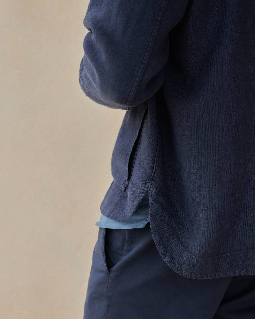 Manebí Linen Sahara Over Jacket - Night Blue In Saldo
