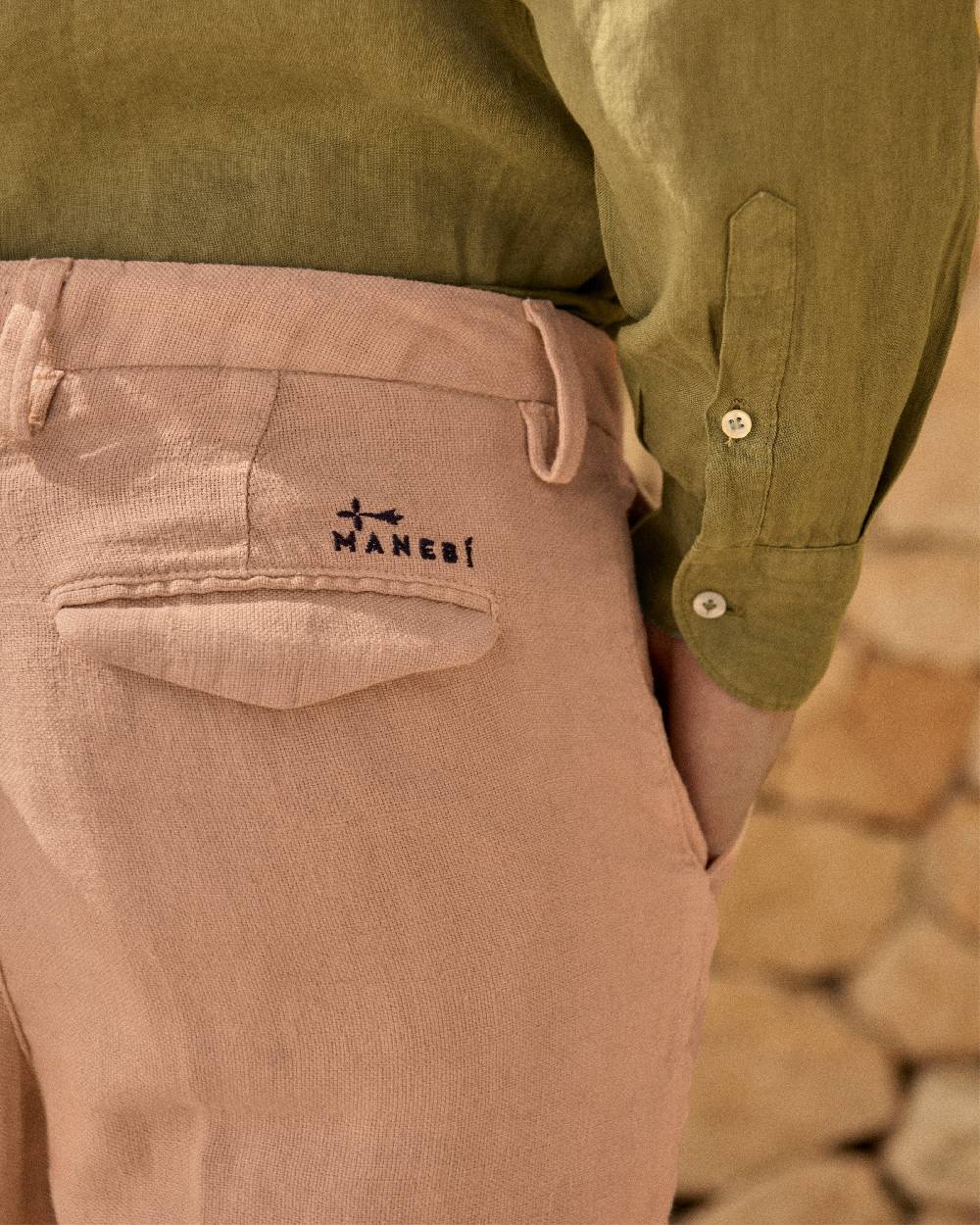 Manebí Woven Linen Milano Trousers - Spanish Villa Promozione