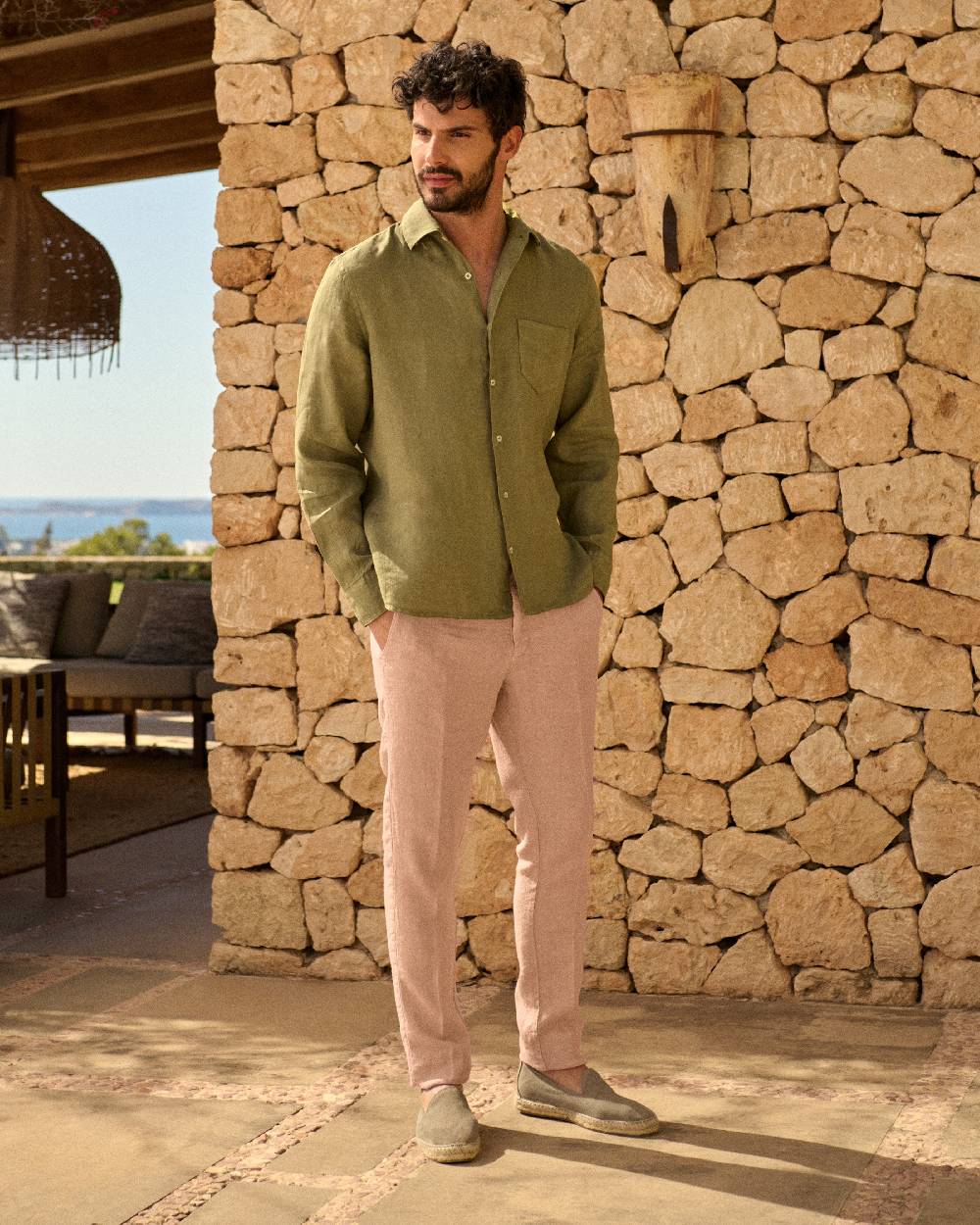 Manebí Woven Linen Milano Trousers - Spanish Villa Promozione