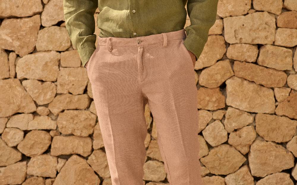 Manebí Woven Linen Milano Trousers - Spanish Villa Promozione