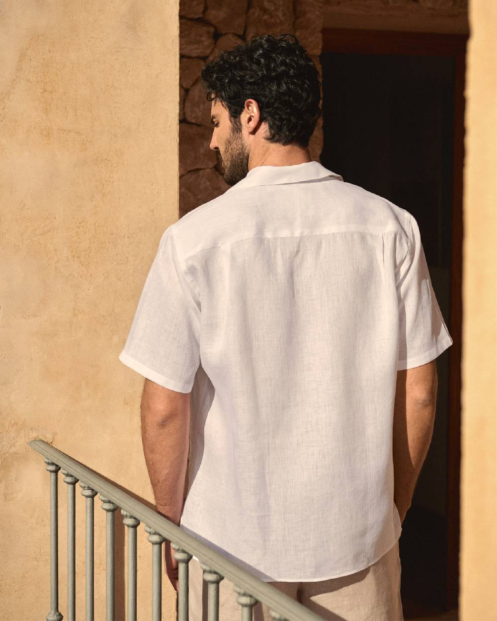 Manebí Havana Bowling Linen Shirt - White Negozi Online