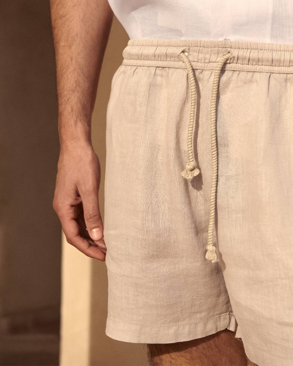 Manebí Light Linen Malibu Shorts - Kaki Beige Acquista Ora