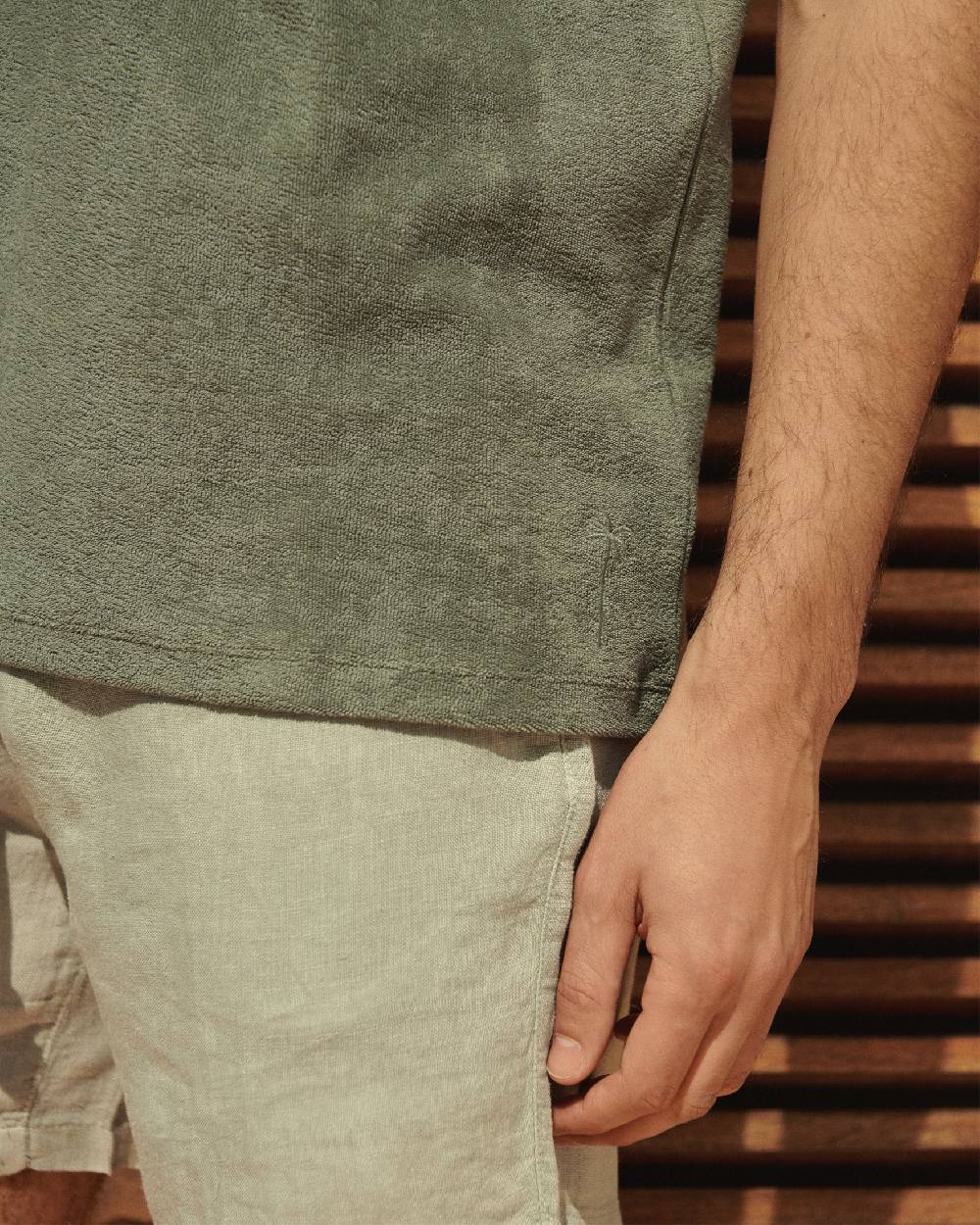 Manebí Terry Cotton Emilio T-Shirt - Made in Portugal Kaki Terry Cotton Shopping Online