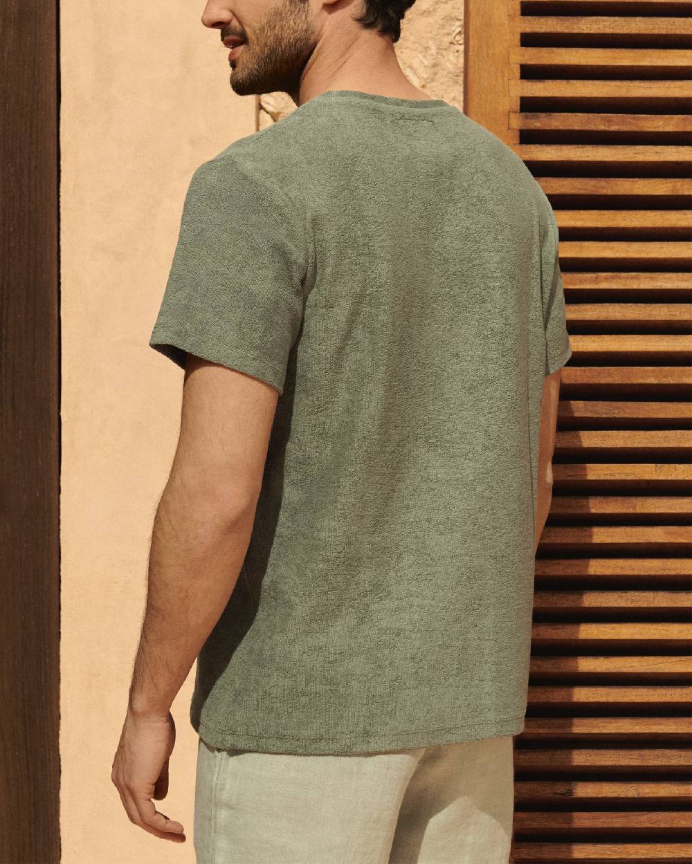 Manebí Terry Cotton Emilio T-Shirt - Made in Portugal Kaki Terry Cotton Shopping Online