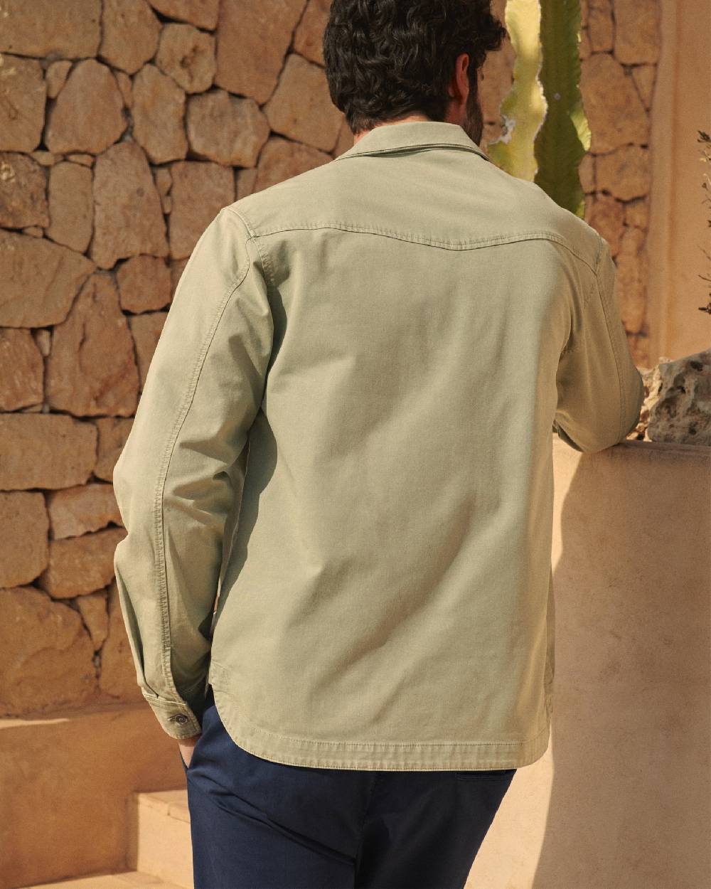 Manebí Stonewashed Cotton|Santa Fe Field Jacket - Embroidered Logo Military Green Sottocosto