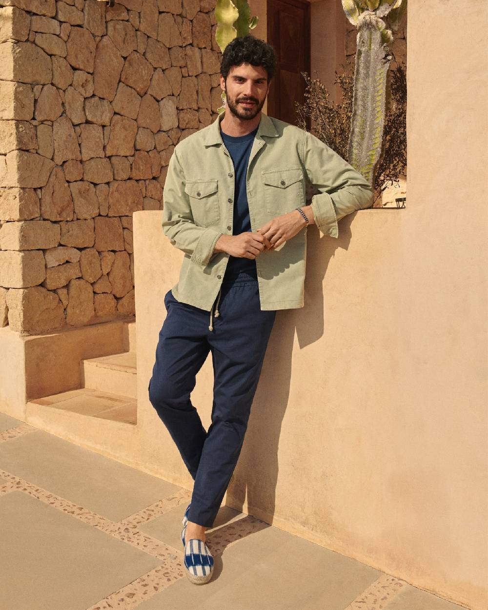 Manebí Stonewashed Cotton|Santa Fe Field Jacket - Embroidered Logo Military Green Sottocosto