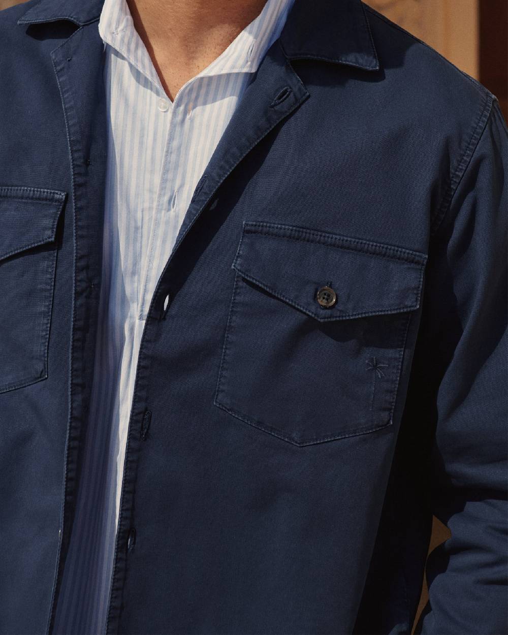 Manebí Stonewashed Cotton|Santa Fe Field Jacket - Embroidered Logo Night Blue Convenienza