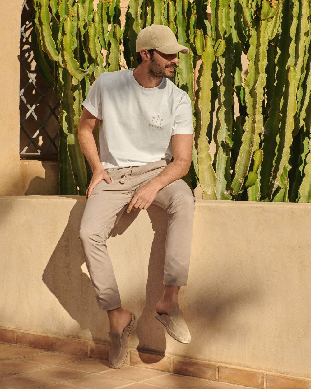 Manebí Organic Terry Cotton Lucca Cap - Embroidered Logo Sand Saldi