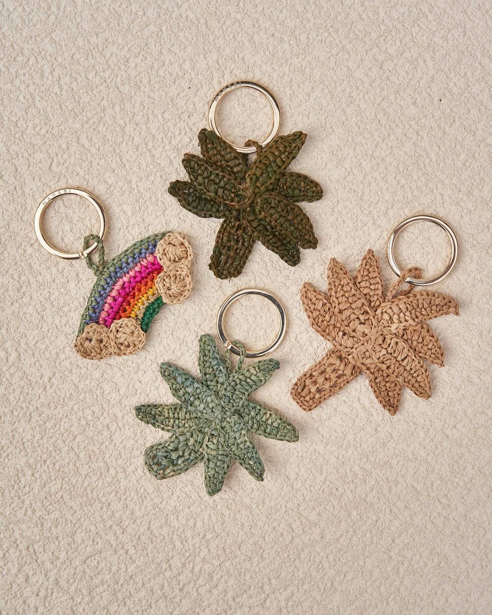 Manebí Raffia Palm Keyring - Made in Madagascar Dark Green Qualità