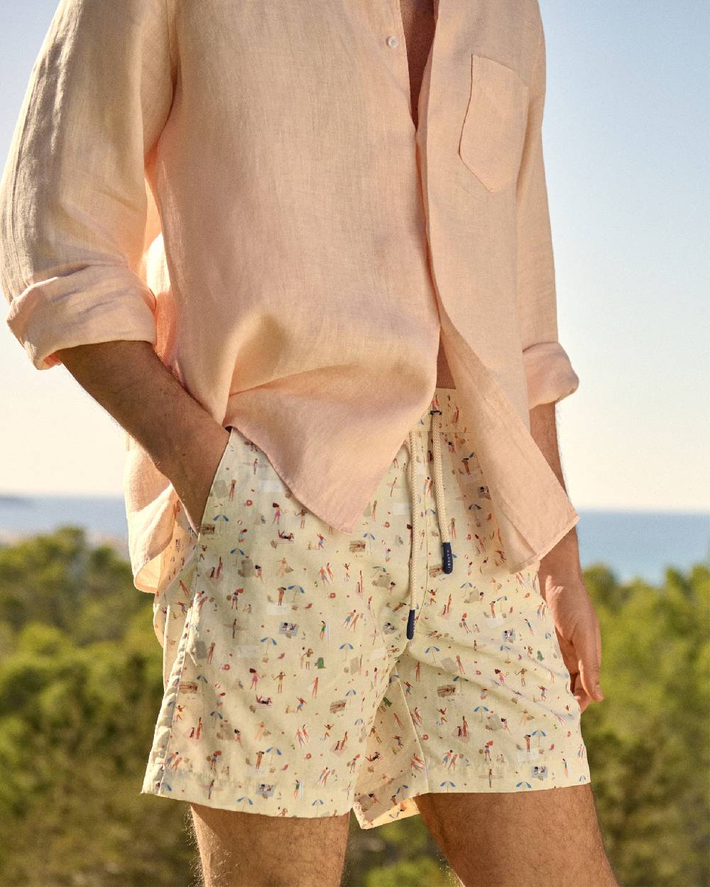 Manebí Printed Swim Shorts - Kids At The Beach Soddisfazione Garantita
