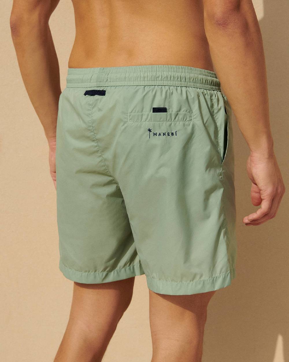 Manebí Solid Color Swim Shorts - Recycled Ultra Light Sage Convenienza