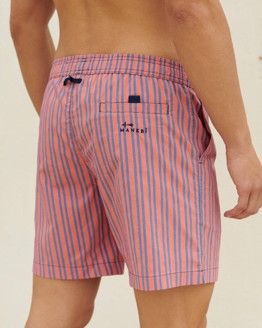 Manebí Printed Swim Shorts - Red And Navy Blue Presa