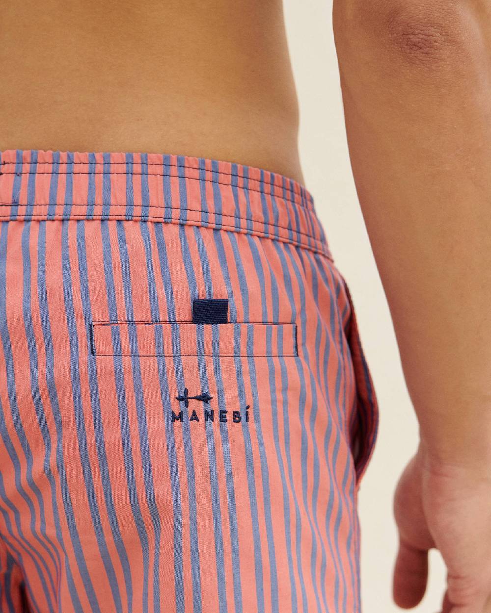 Manebí Printed Swim Shorts - Red And Navy Blue Presa