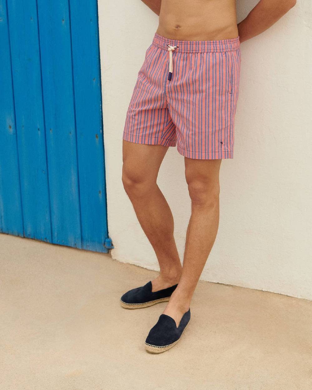 Manebí Printed Swim Shorts - Red And Navy Blue Presa