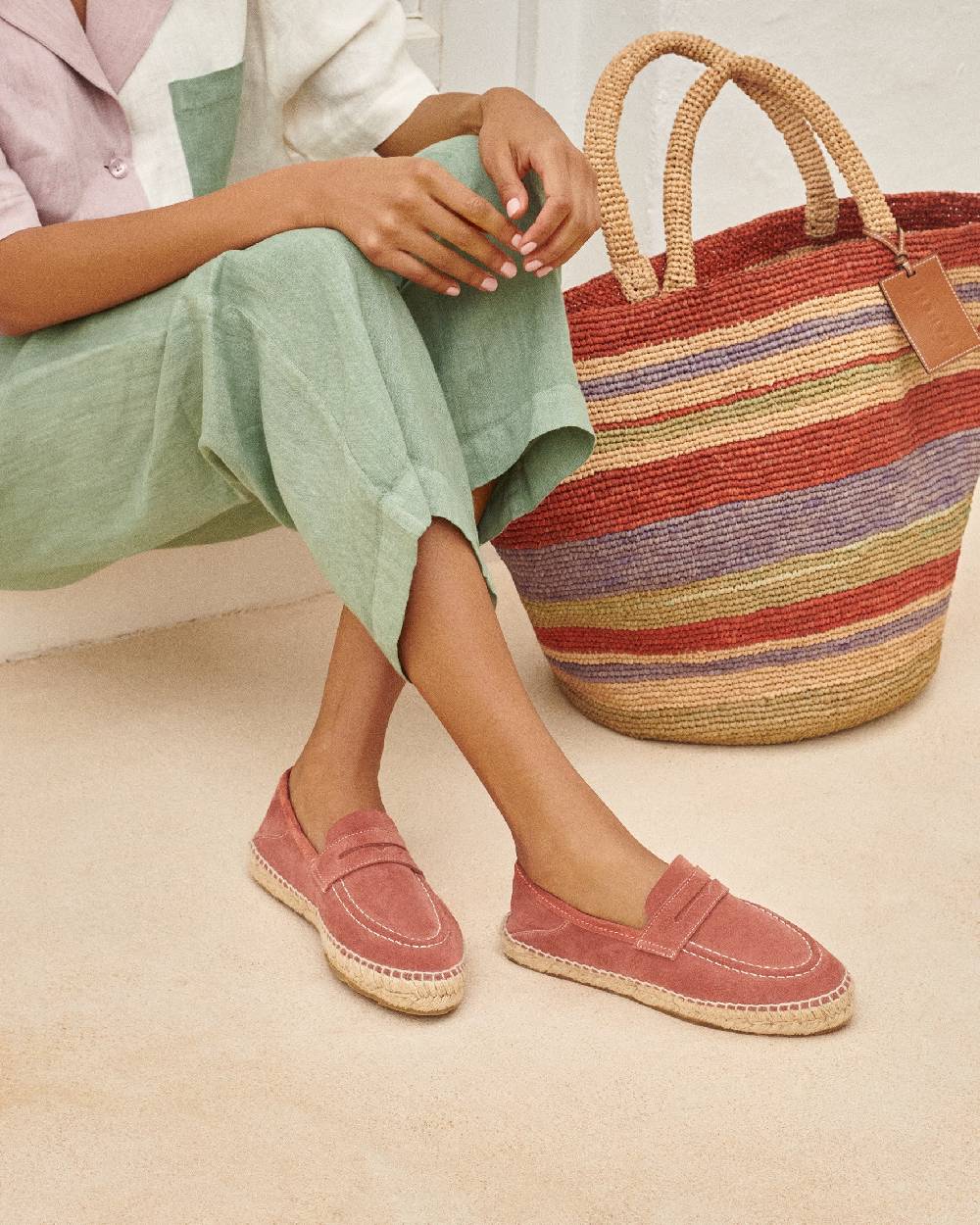 Manebí Suede Loafers Espadrilles - Hamptons Terracotta Hotsell