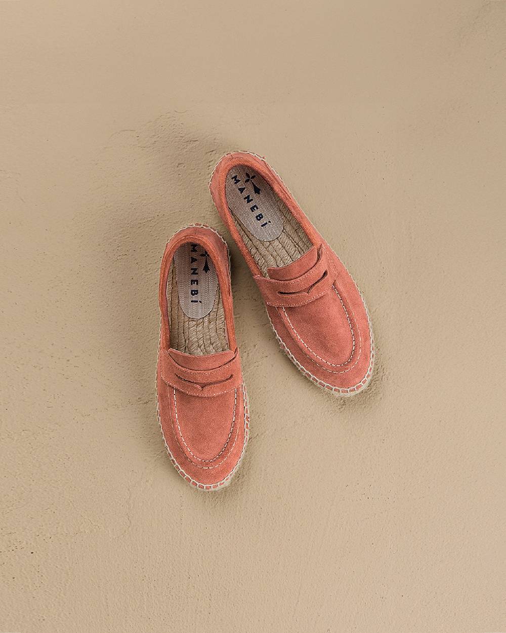 Manebí Suede Loafers Espadrilles - Hamptons Terracotta Hotsell