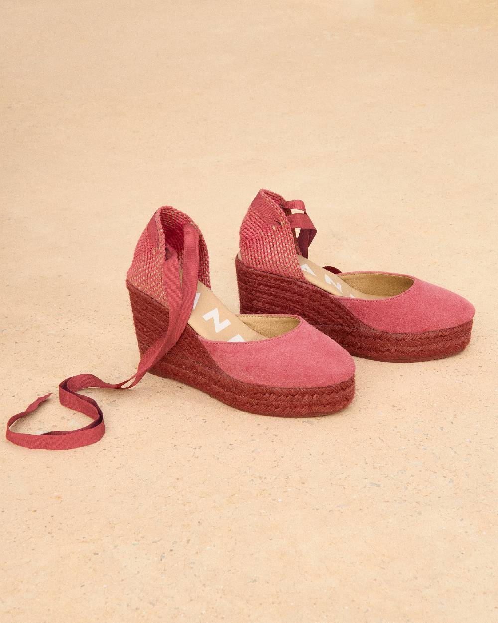 Manebí Soft Suede Wedge Espadrilles - Terracotta On Tone Vendita Economica