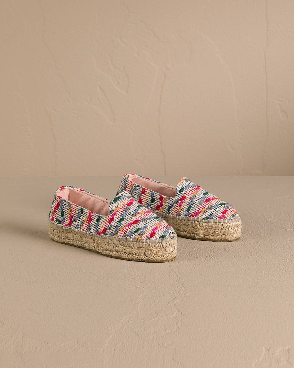 Manebí Cotton Jaquard|Double Sole Espadrilles - Multicolor Stripes Italia