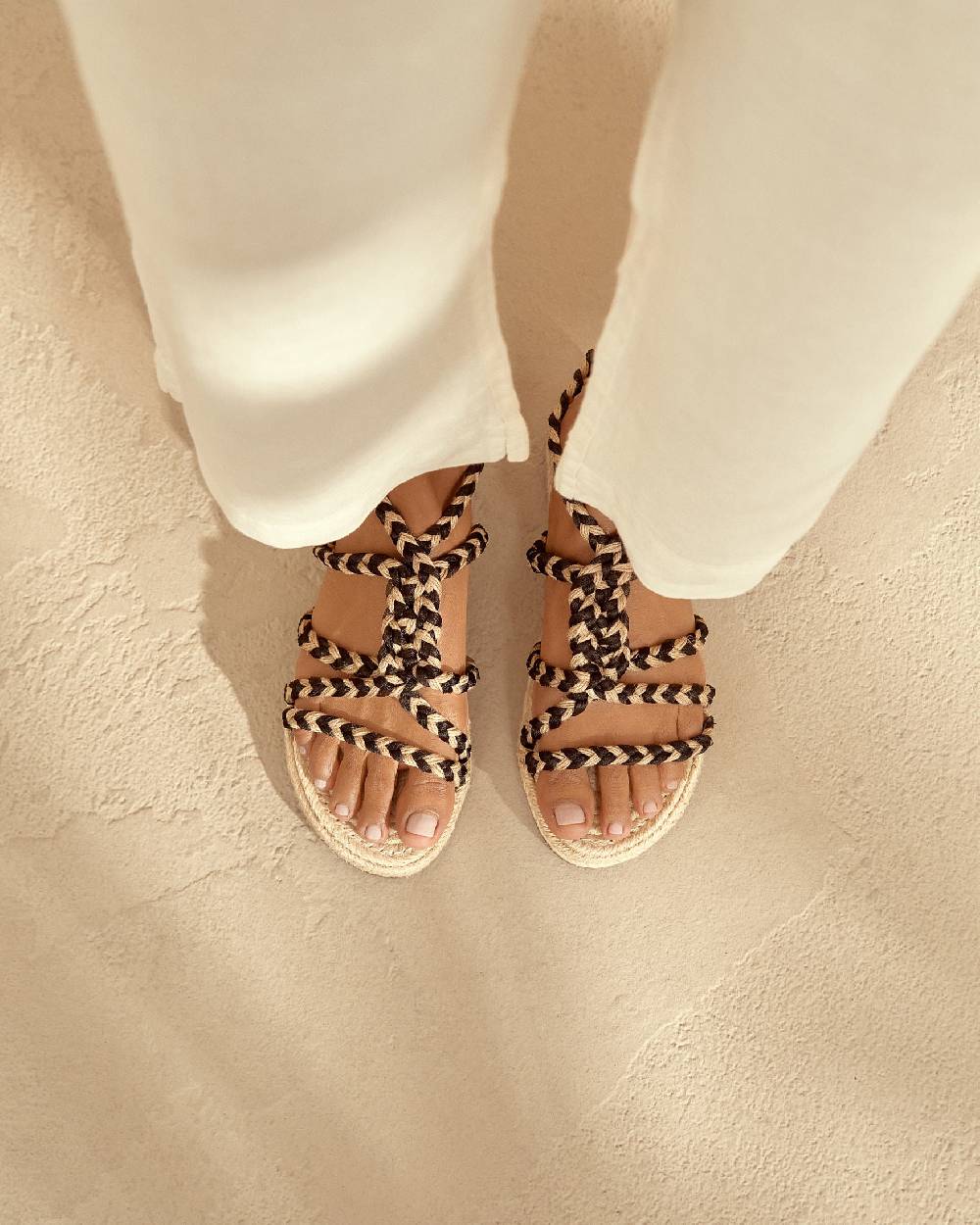 Manebí Jute Tie-Up Rope Sandals - Yucatán Natural Tie-Up Soddisfazione Garantita