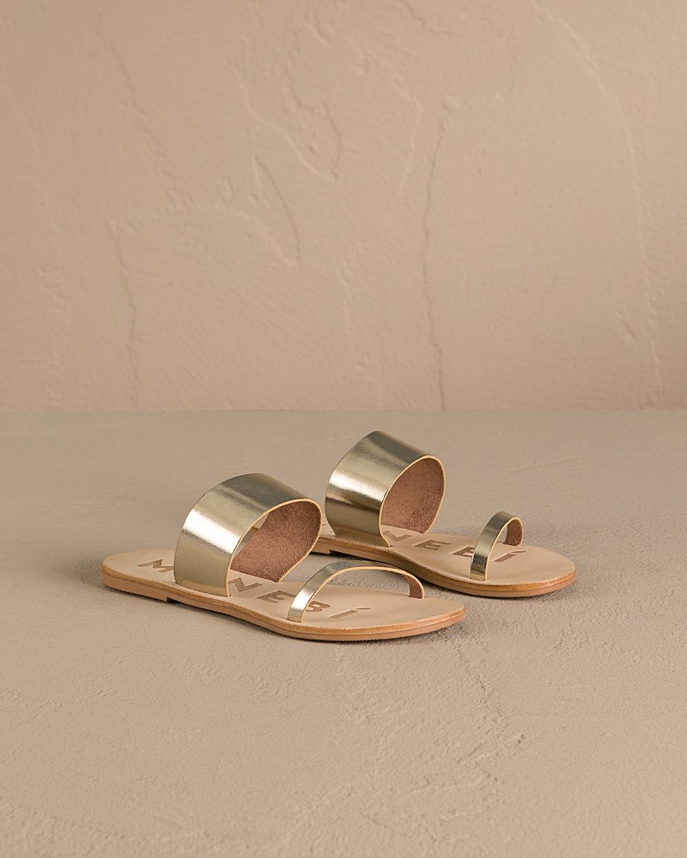 Manebí Leather Two Bands Sandals - Platinum Promozione Limitata