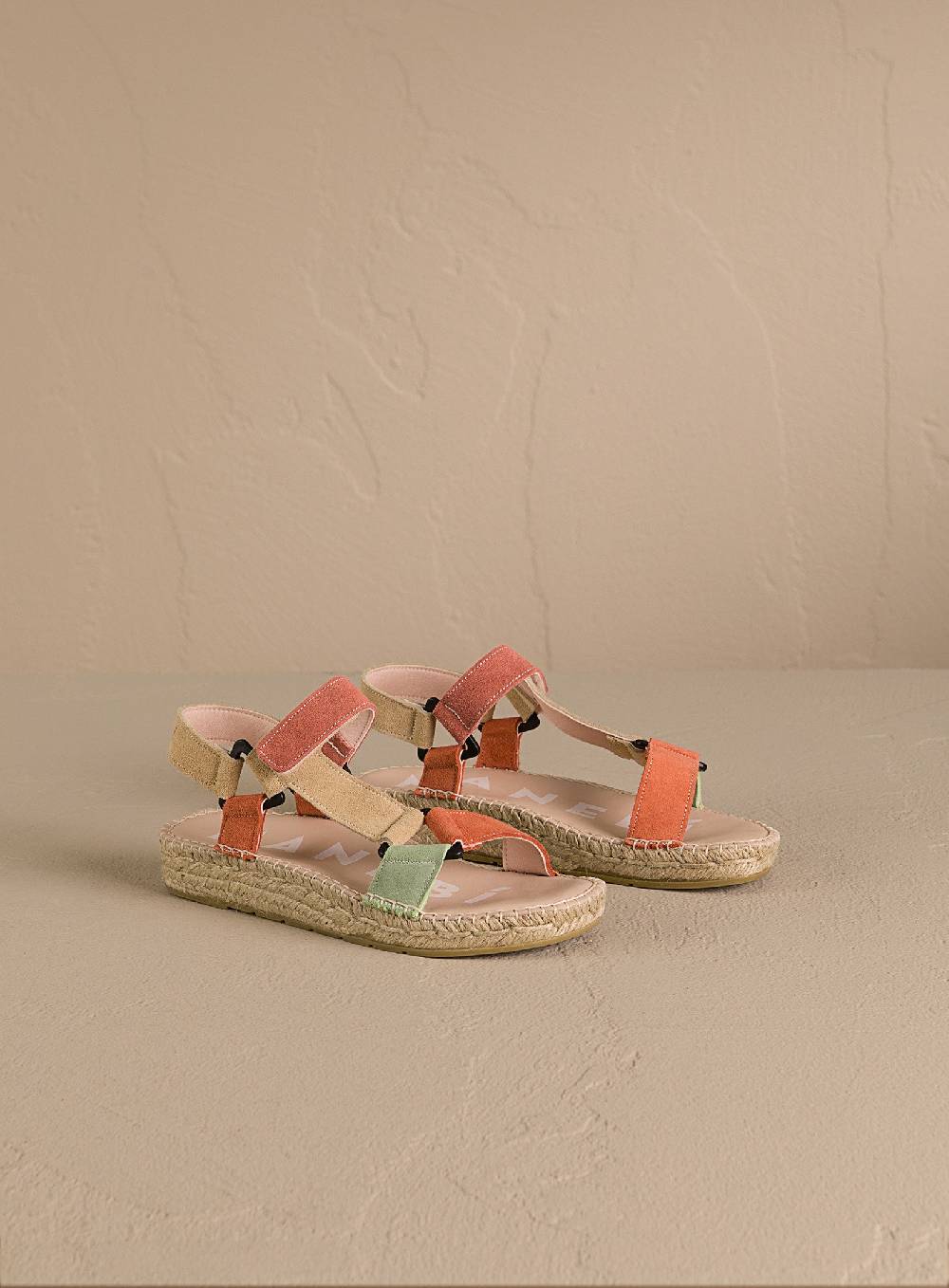 Manebí Suede Hiking Sandals - Orange Rust Champagne Beige And Terracotta Saldi