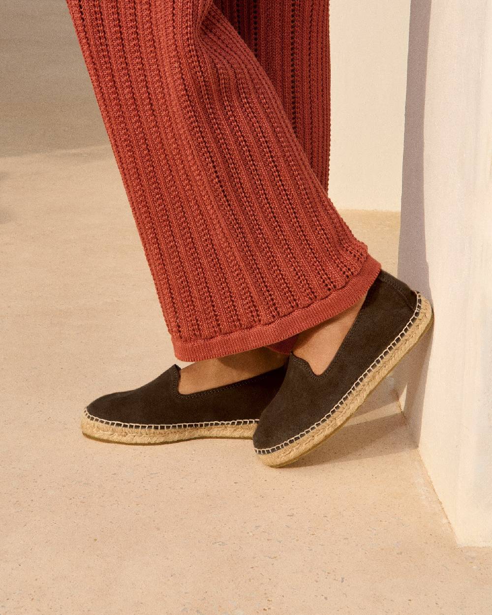 Manebí Suede Flat Espadrilles - Cocoa Nuova