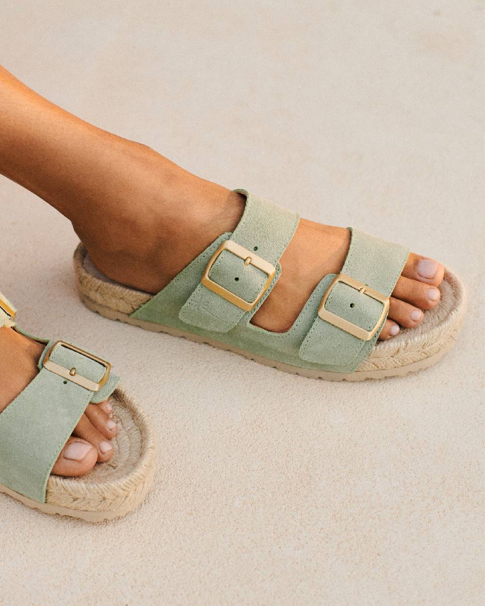 Manebí Suede Nordic Sandals - Sage Black Friday