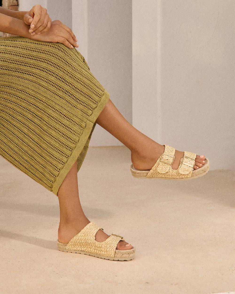 Manebí Raffia Nordic Sandals - Raffia Net Fino Al -60%