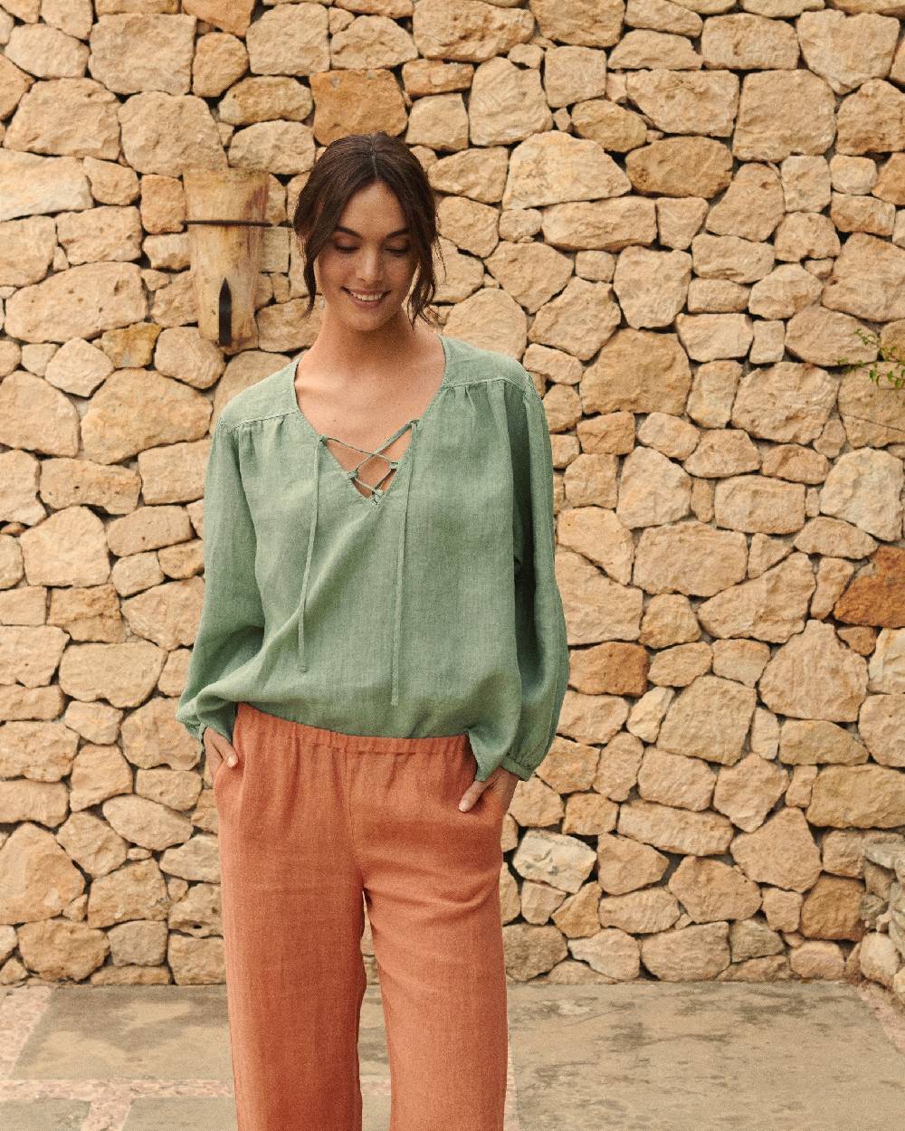 Manebí Linen Varadero Shirt - Mineral Green Economico
