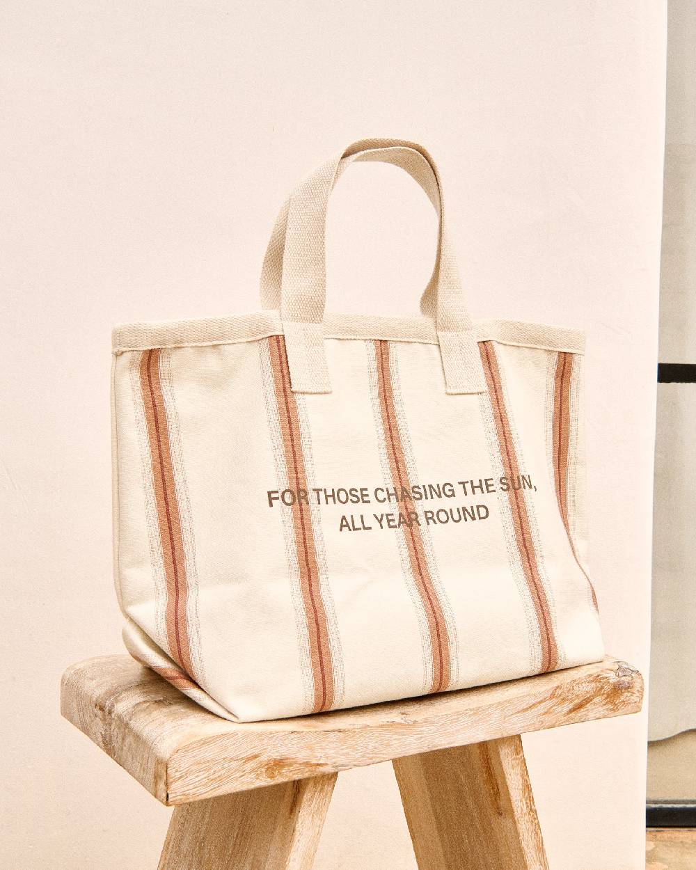 Manebí Canvas California Tote Bag - Cocoa Beige Multistripes Soddisfazione Garantita