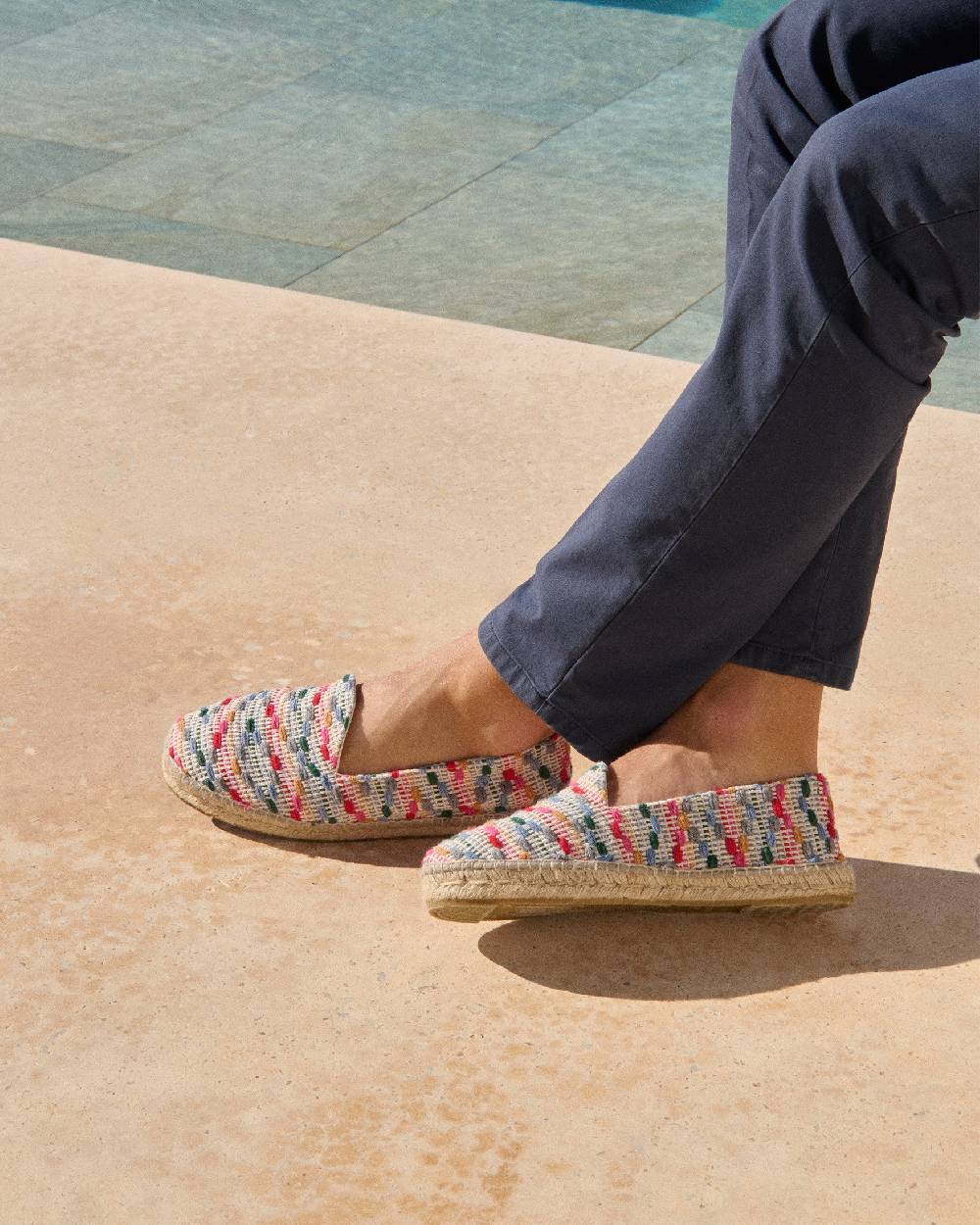 Manebí Cotton Jaquard Espadrilles - Multicolor Stripes Shopping Online