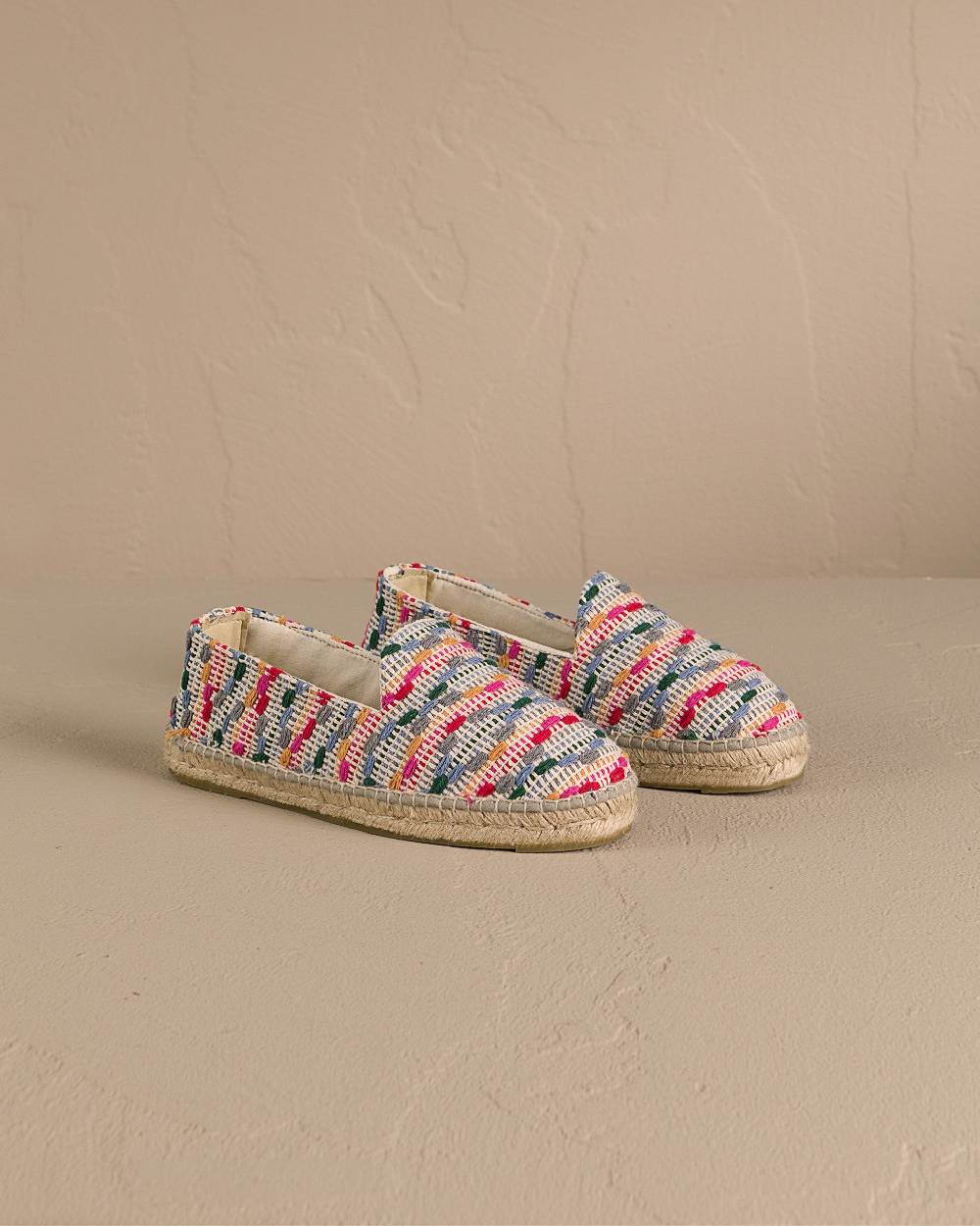Manebí Cotton Jaquard Espadrilles - Multicolor Stripes Shopping Online