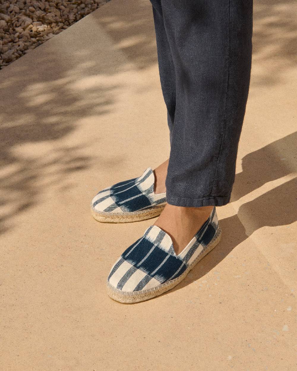 Manebí Dyed Cotton Espadrilles - Navy Blue And Indigo Pattern Affare Del Giorno