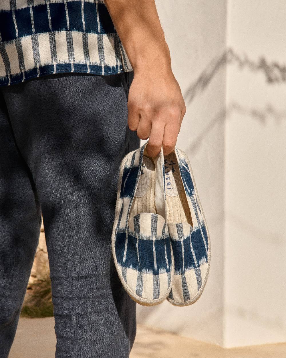 Manebí Dyed Cotton Espadrilles - Navy Blue And Indigo Pattern Affare Del Giorno