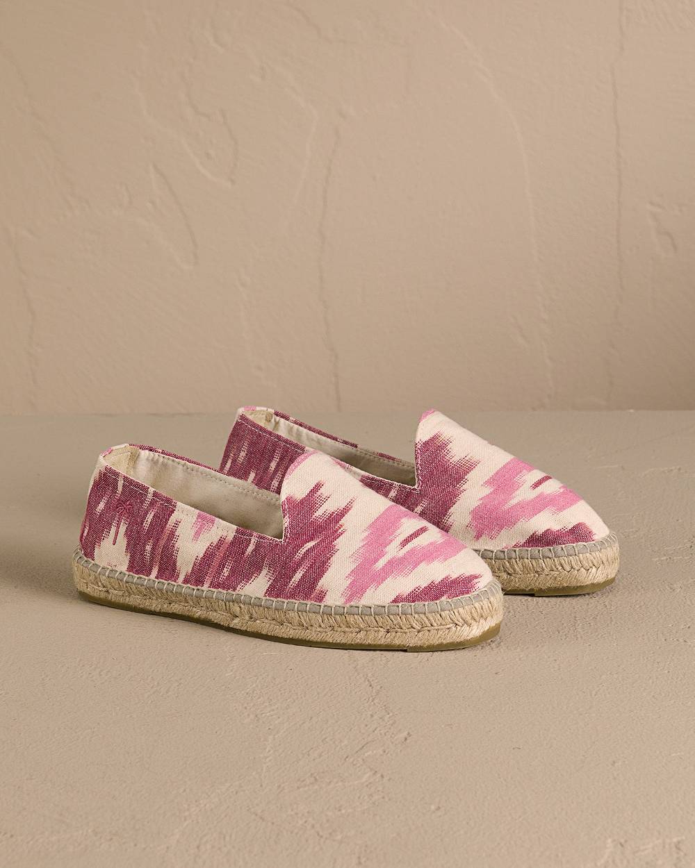 Manebí Dyed Cotton Espadrilles - Pink And White Ikat Prezzo Ridotto