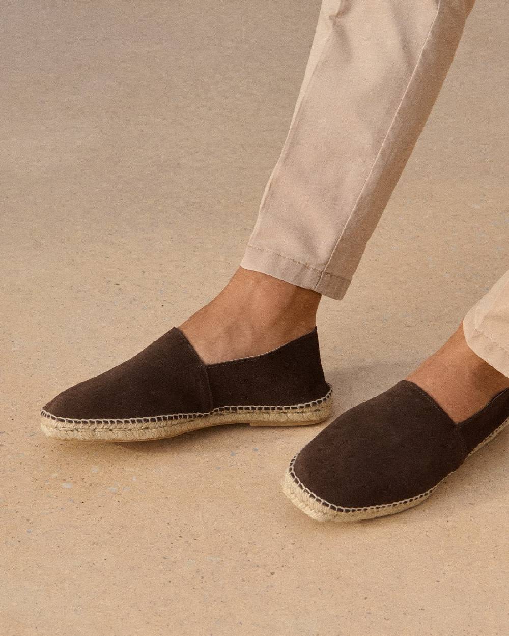 Manebí Suede Square Toe Espadrilles - Cocoa Esporta salva