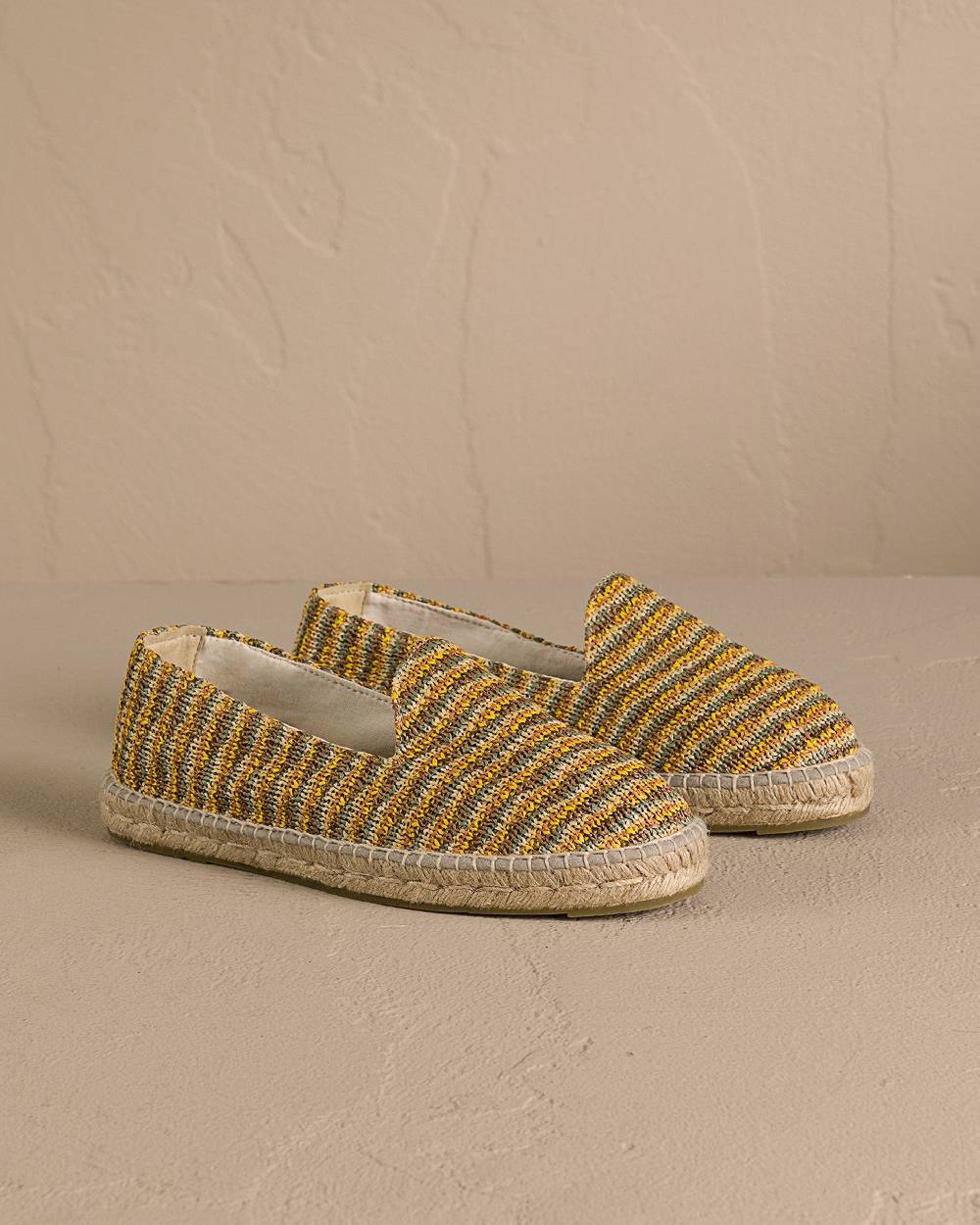 Manebí Woven Raffia Stripes|Espadrilles - Sage \u0026 Cocoa On Beige Outlet
