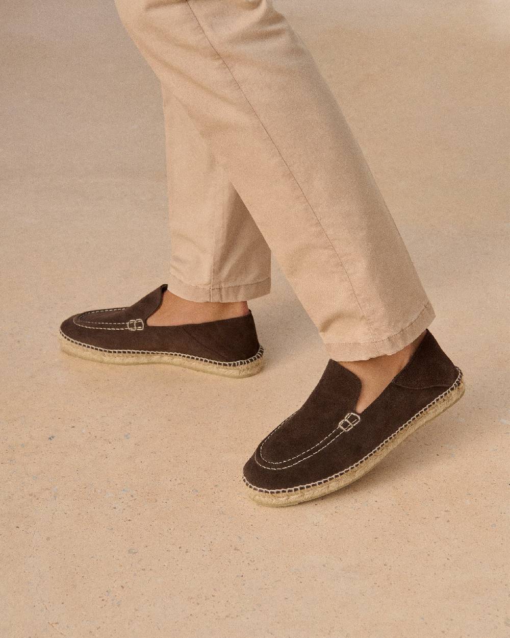 Manebí Suede Traveler Loafers|Espadrilles - Cocoa Vendita Calda