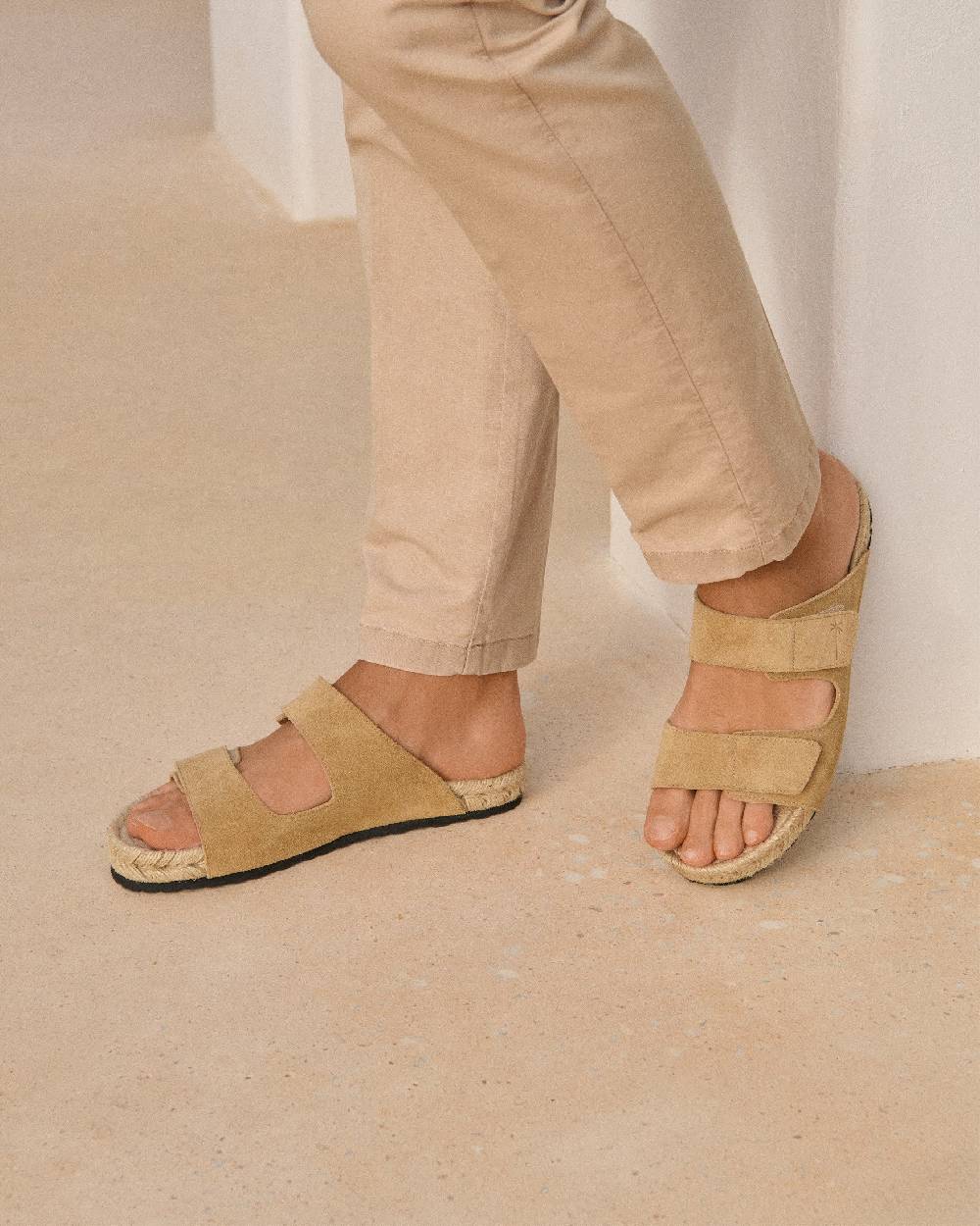 Manebí Suede Strap Nordic Sandals - Washed Beige Vendita Economica